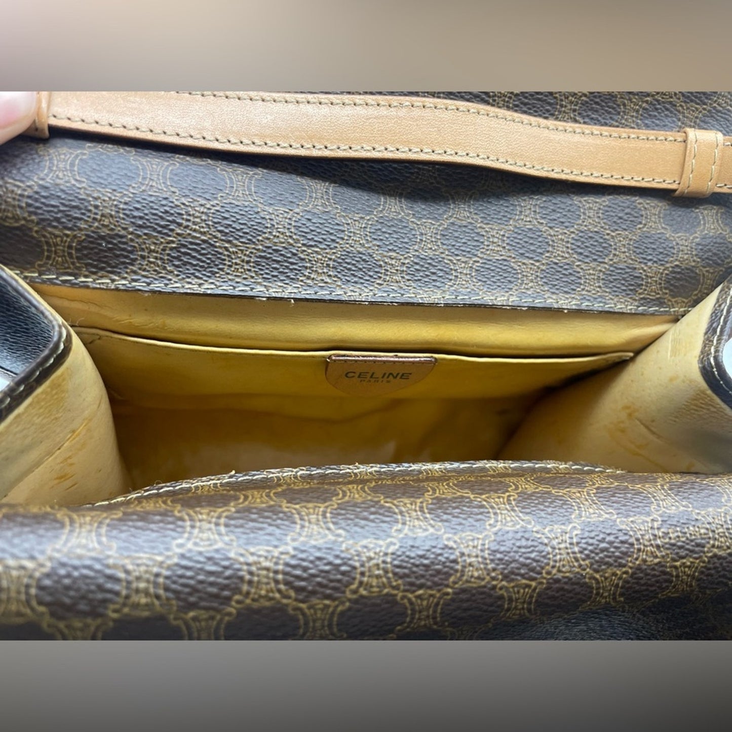 SOLD! Celine Macadam Double Flap Sling Bag