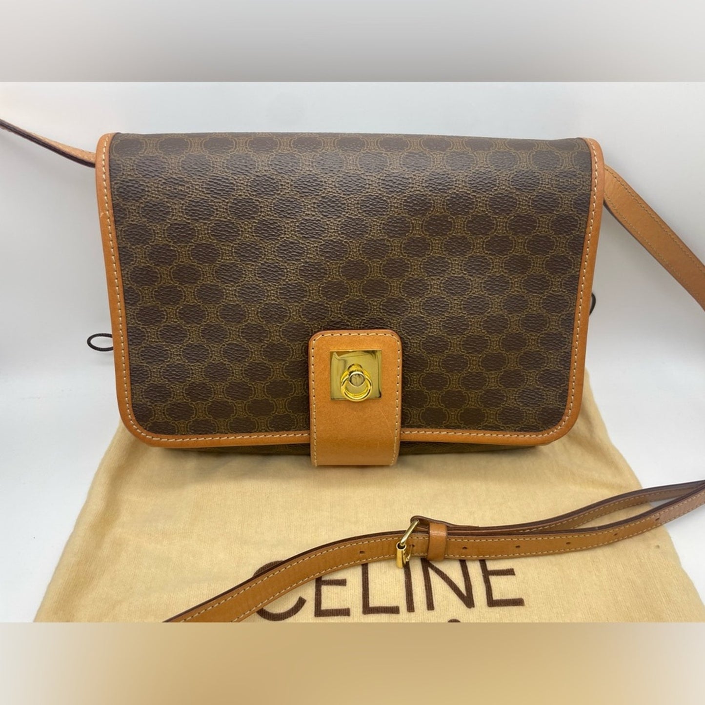 SOLD! Celine Macadam Double Flap Sling Bag
