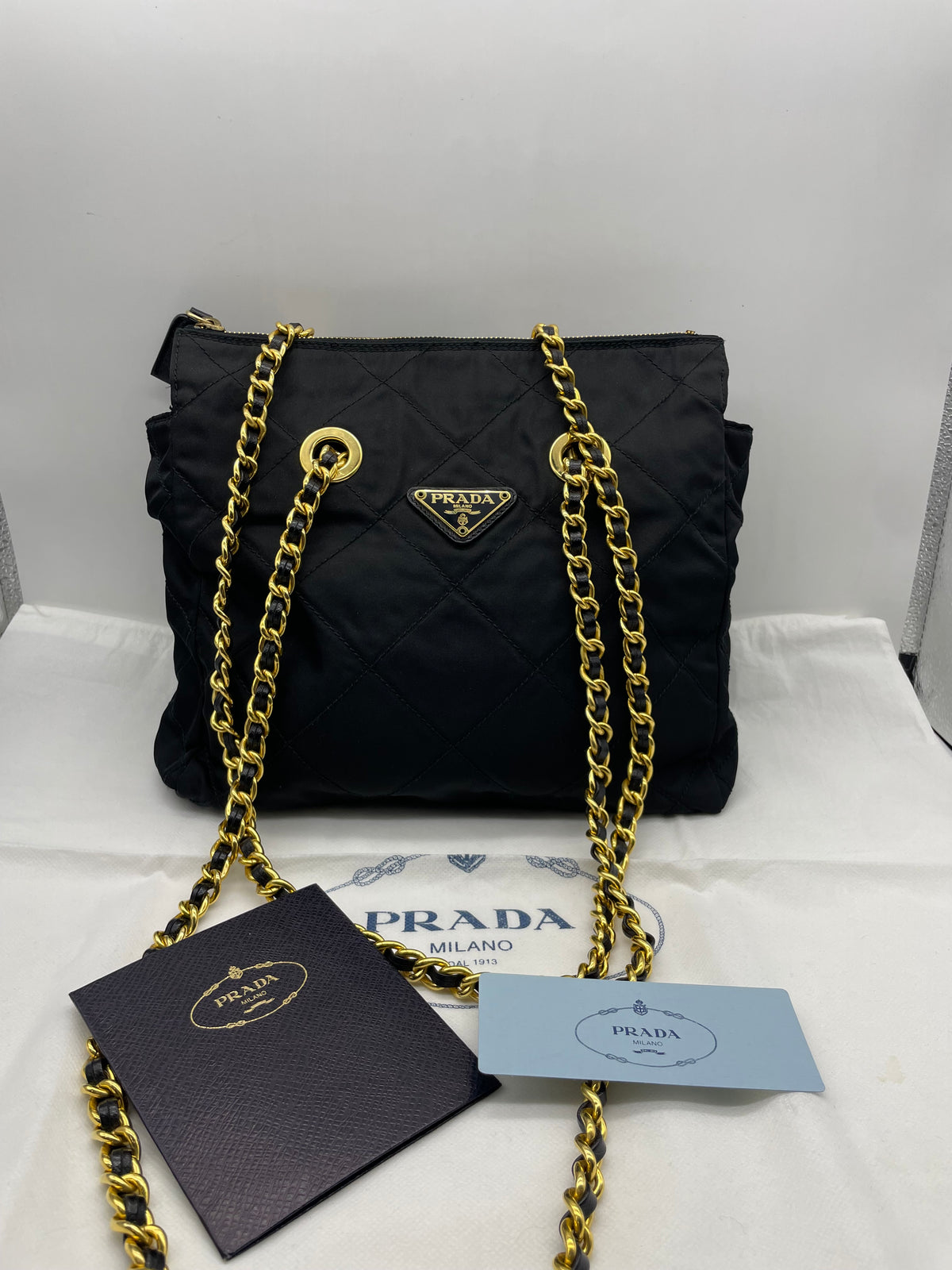 Prada Quilted Nylon Chain Bag