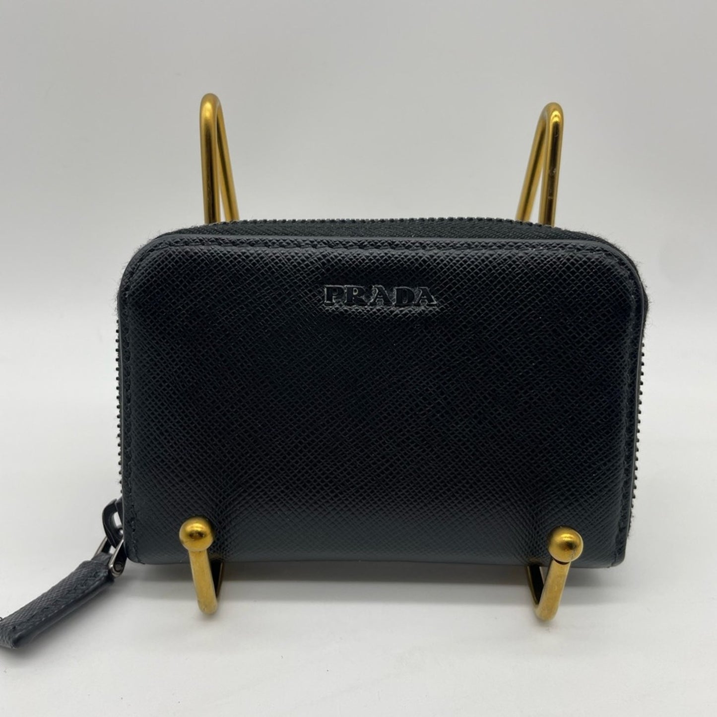 SOLD! Prada Leather Short Zippy Card Holder Wallet