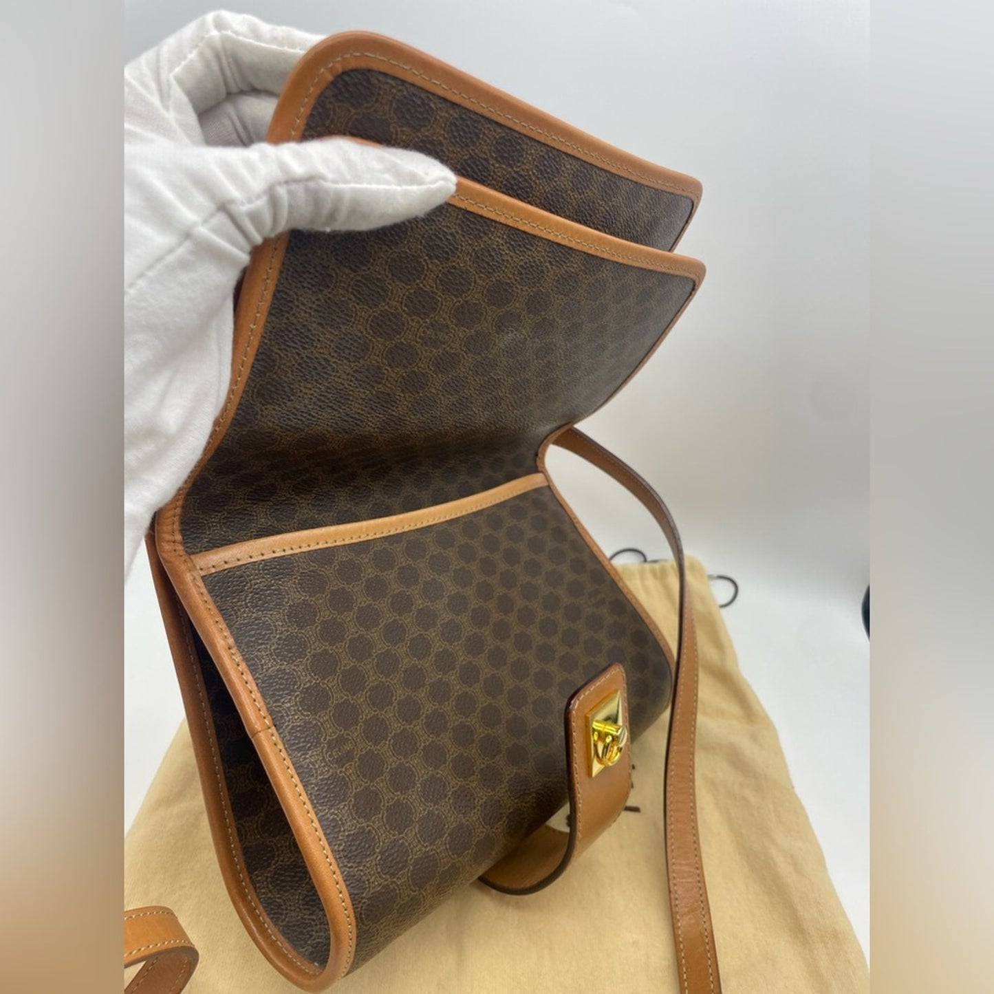 SOLD! Celine Macadam Double Flap Sling Bag