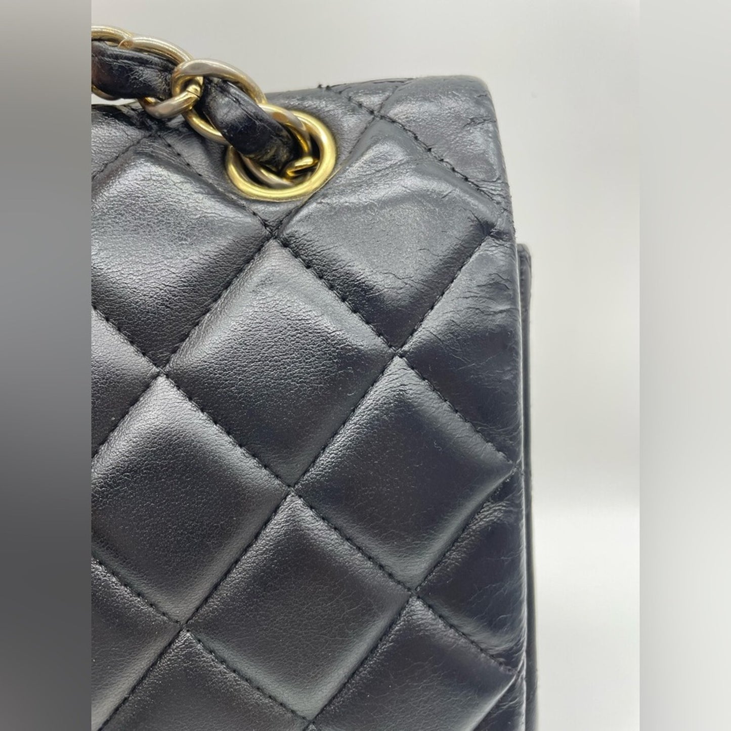 Chanel Flap Jumbo Lambskin Double Chain Bag