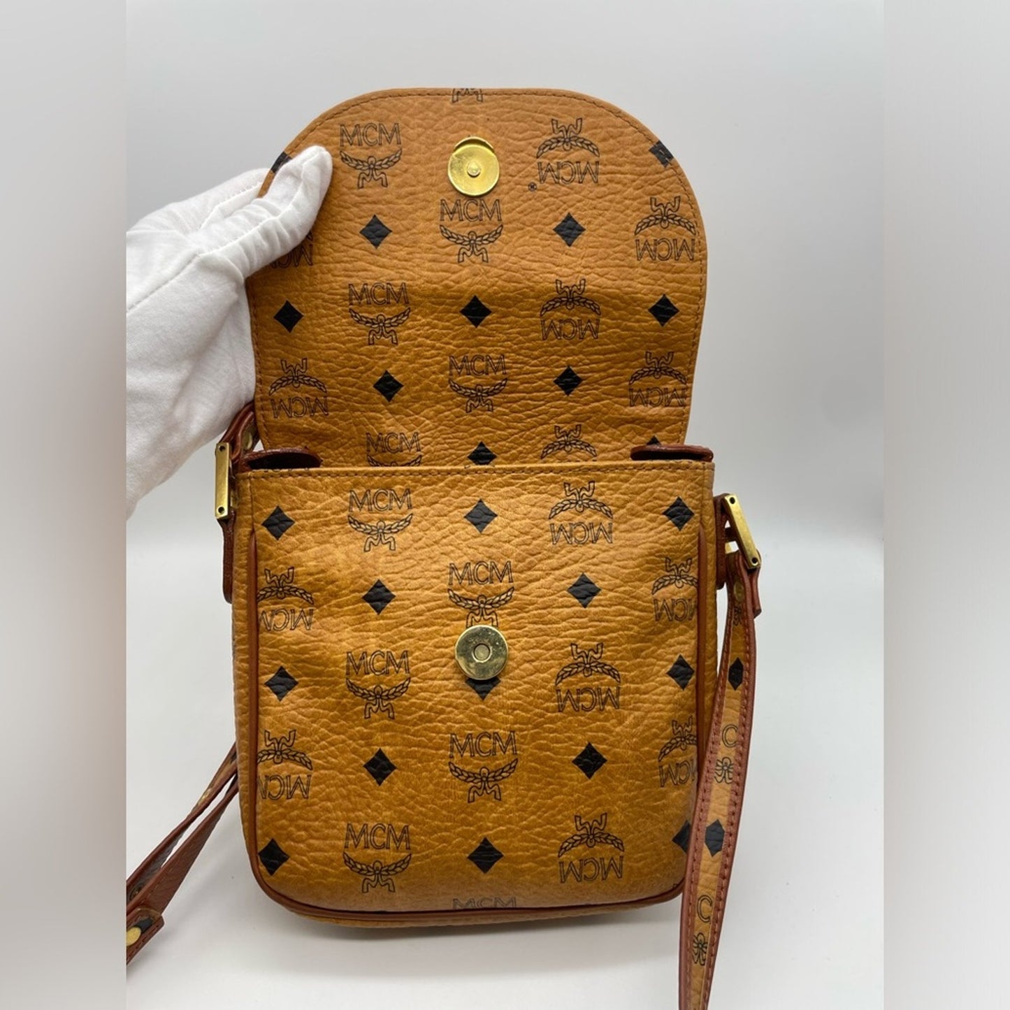 SOLD! MCM Cognac Sling Bag