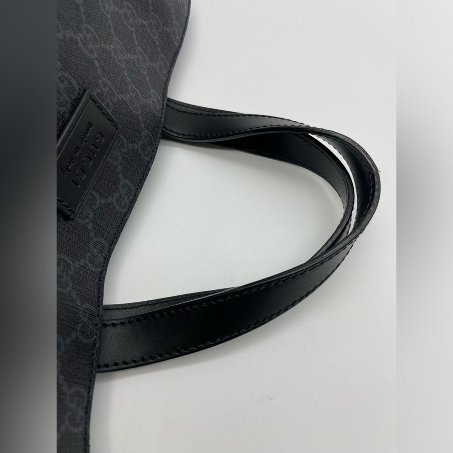 SOLD! Gucci PVC Leather Vertical Hand Bag