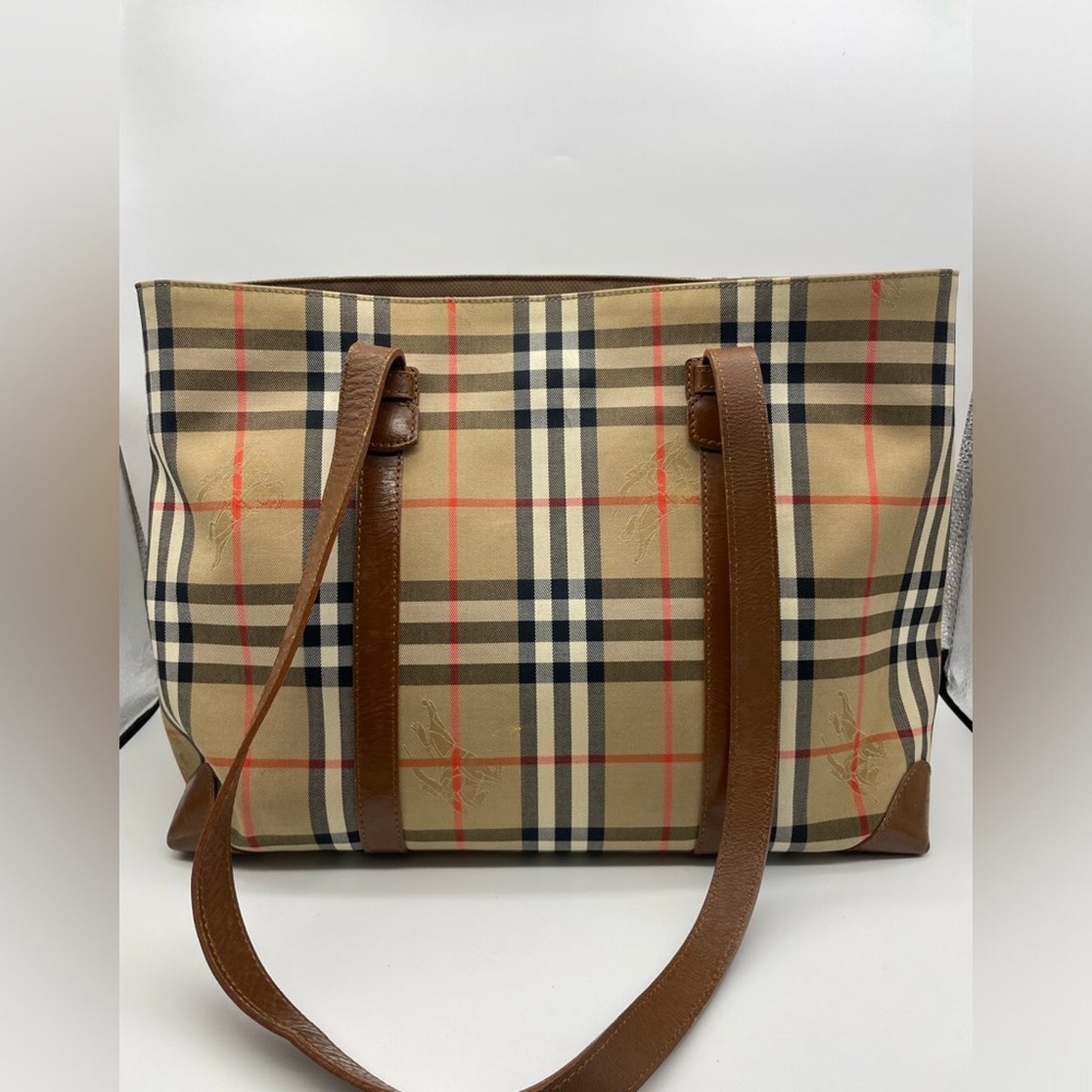 SOLD! Burberry Nova Print Tote Bag