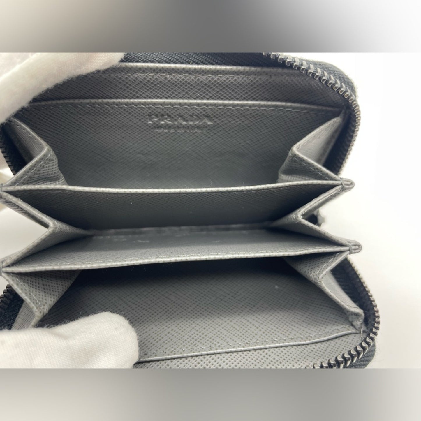 SOLD! Prada Leather Short Zippy Card Holder Wallet