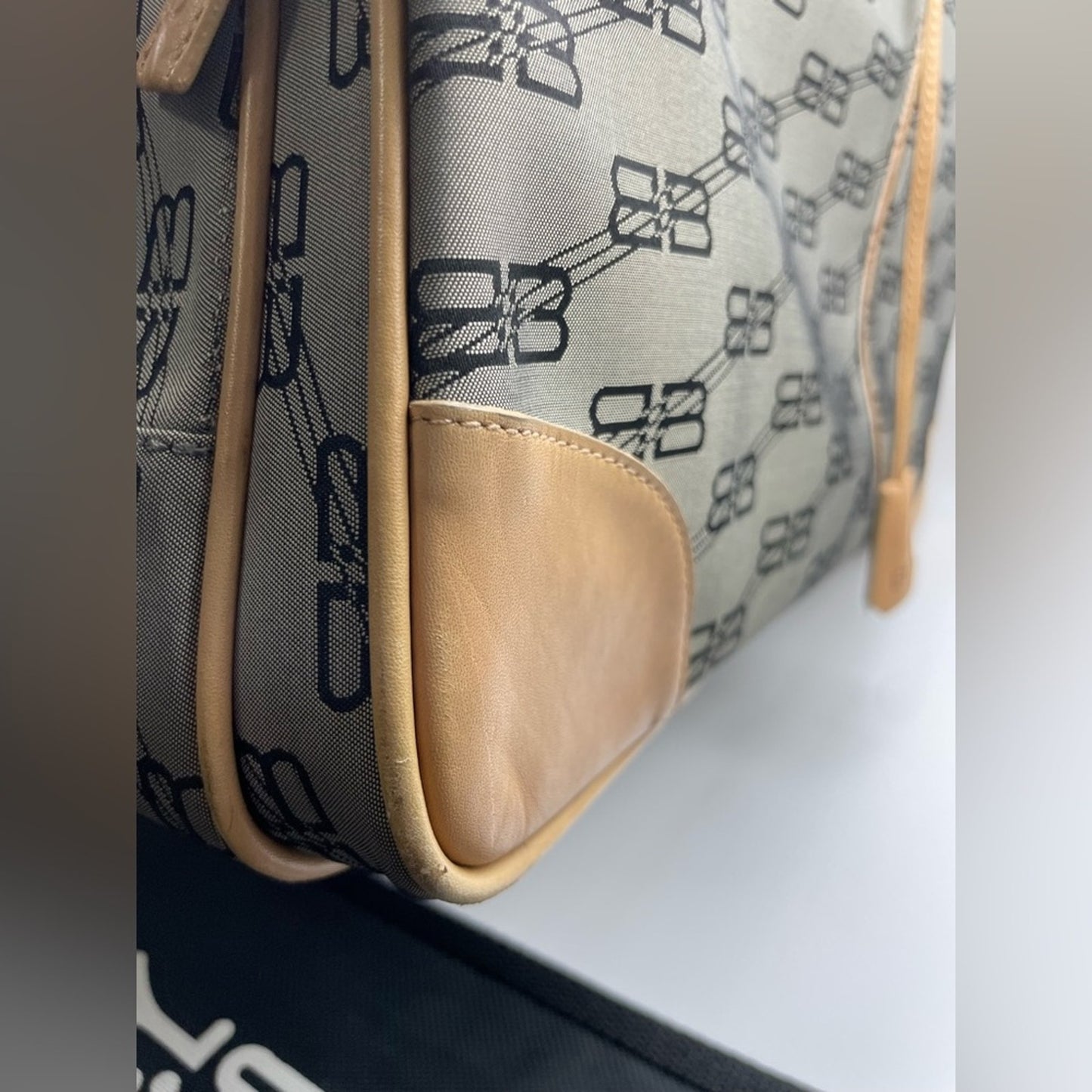 Balenciaga Green and Tan Travel Bag