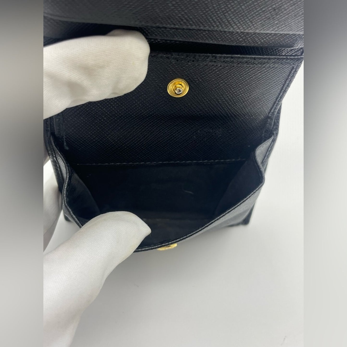 Prada Saffiano Leather Short Bifold Wallet
