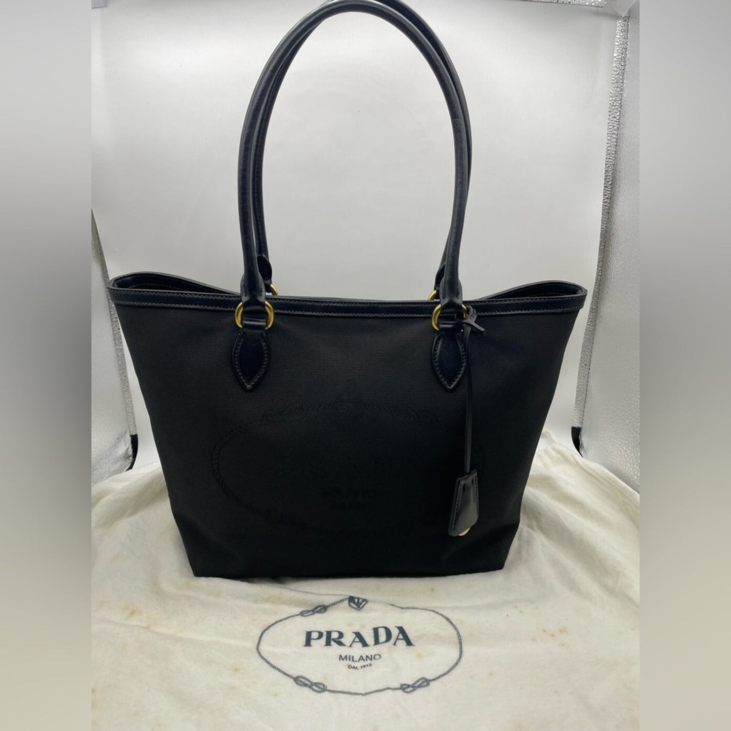 SOLD! Prada Canvas Black Tote Bag