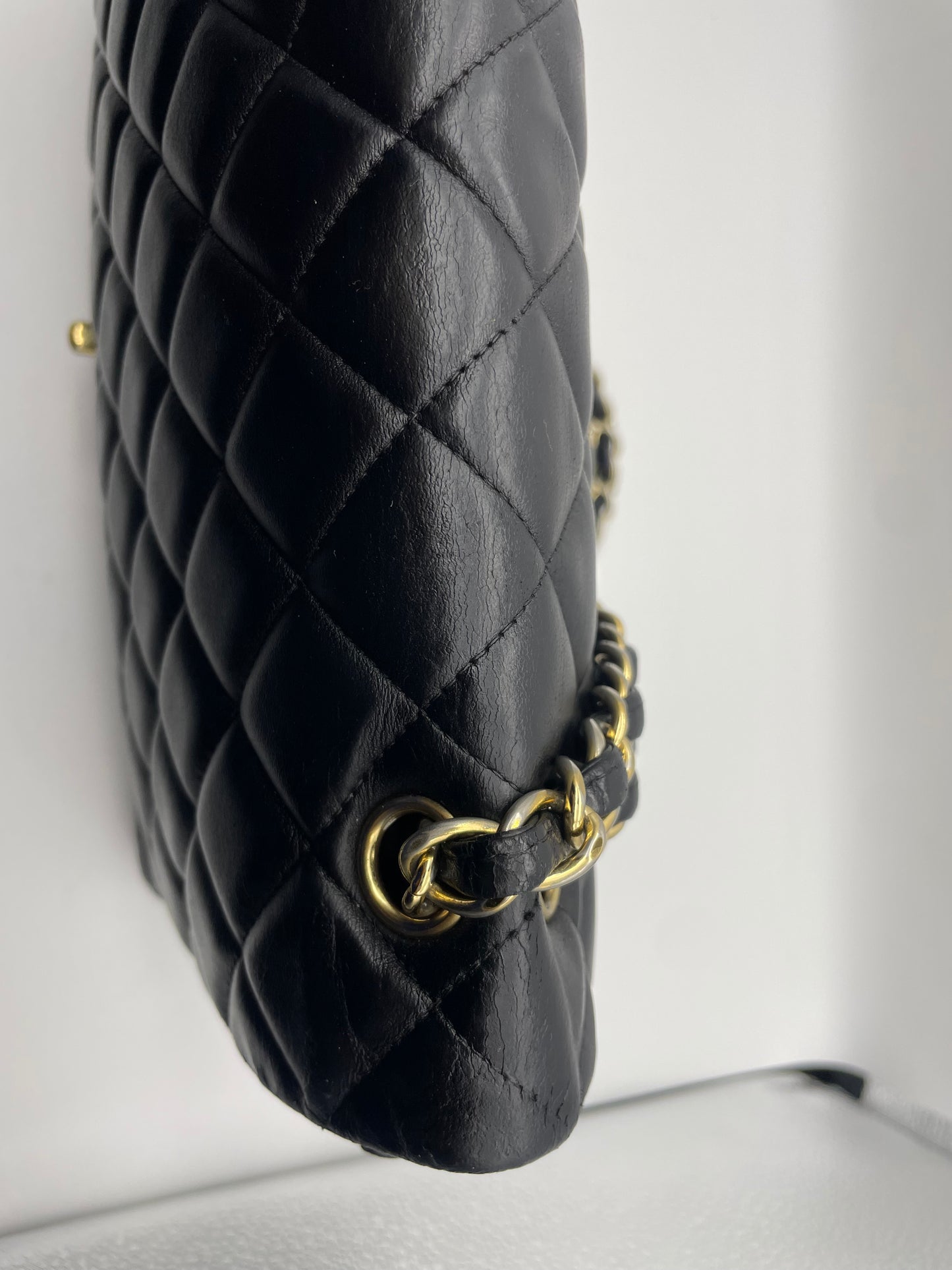 Chanel Flap Jumbo Lambskin Double Chain Bag