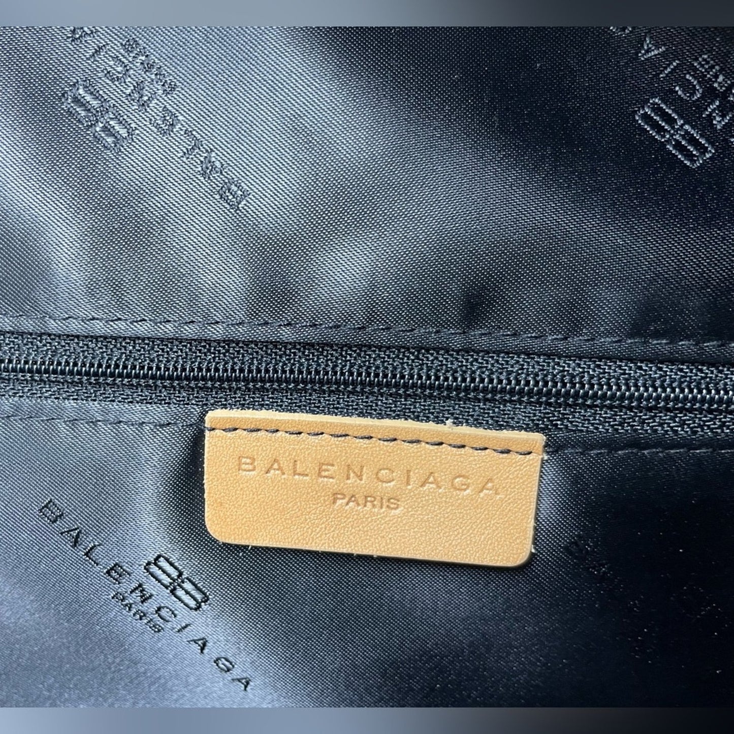 Balenciaga Green and Tan Travel Bag