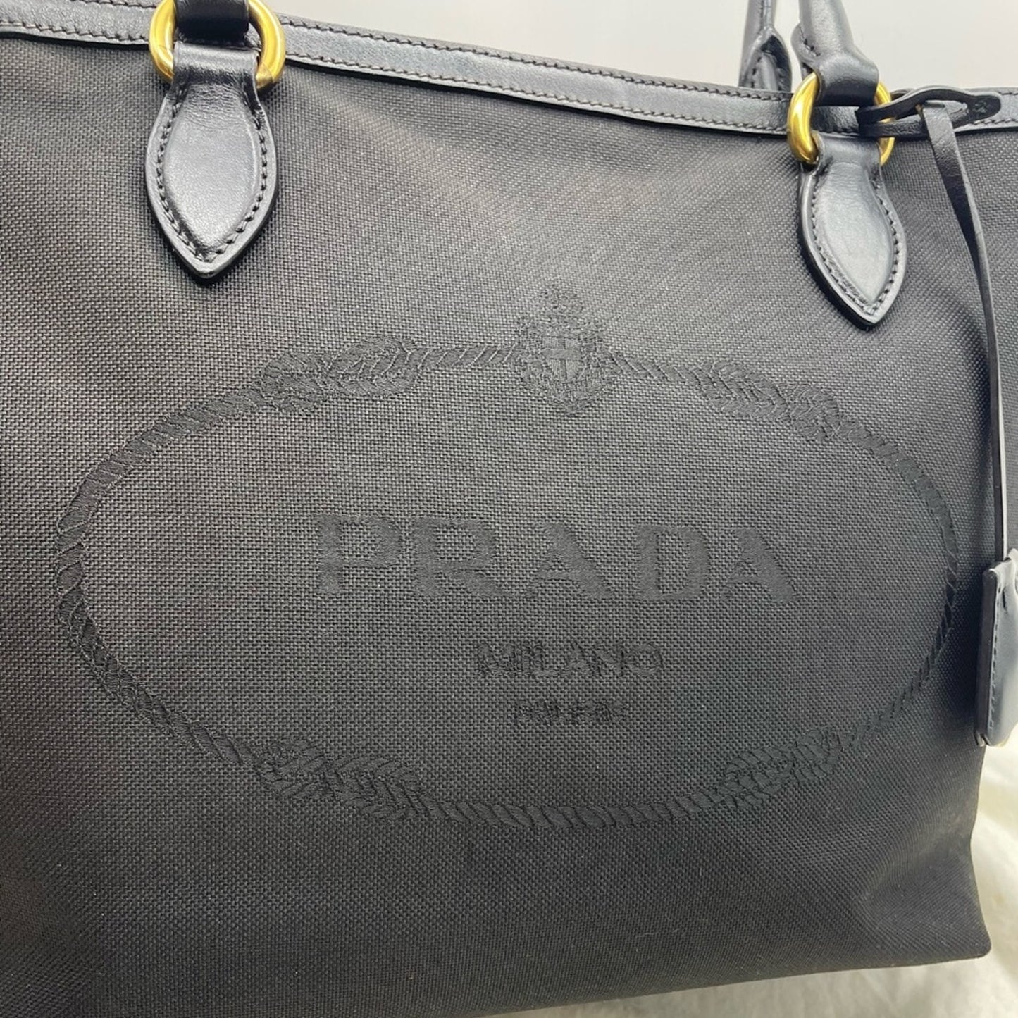 SOLD! Prada Canvas Black Tote Bag