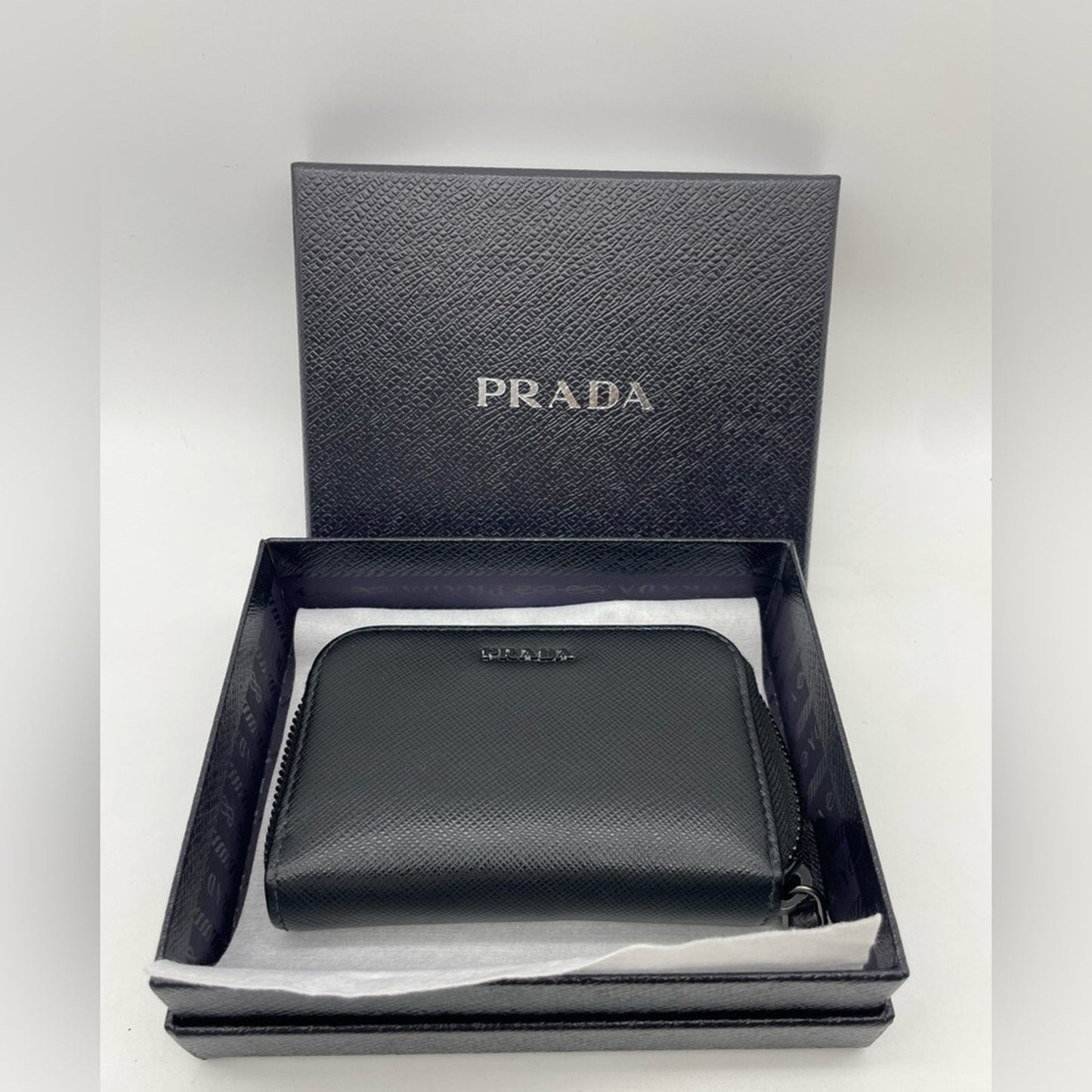 SOLD! Prada Leather Short Zippy Card Holder Wallet