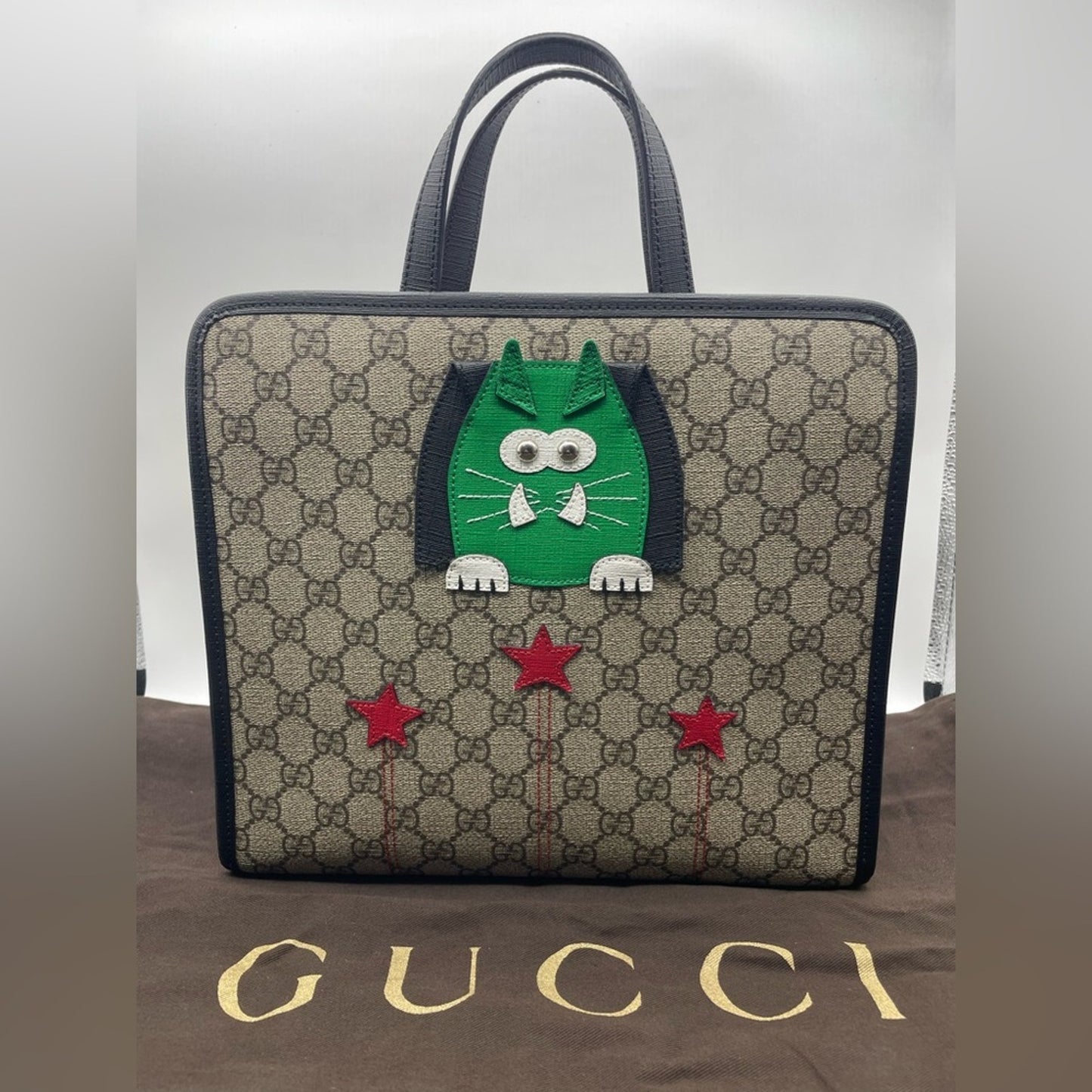 Gucci PVC HandBag with the iconic green cat design