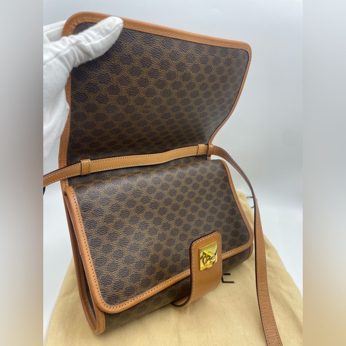SOLD! Celine Macadam Double Flap Sling Bag