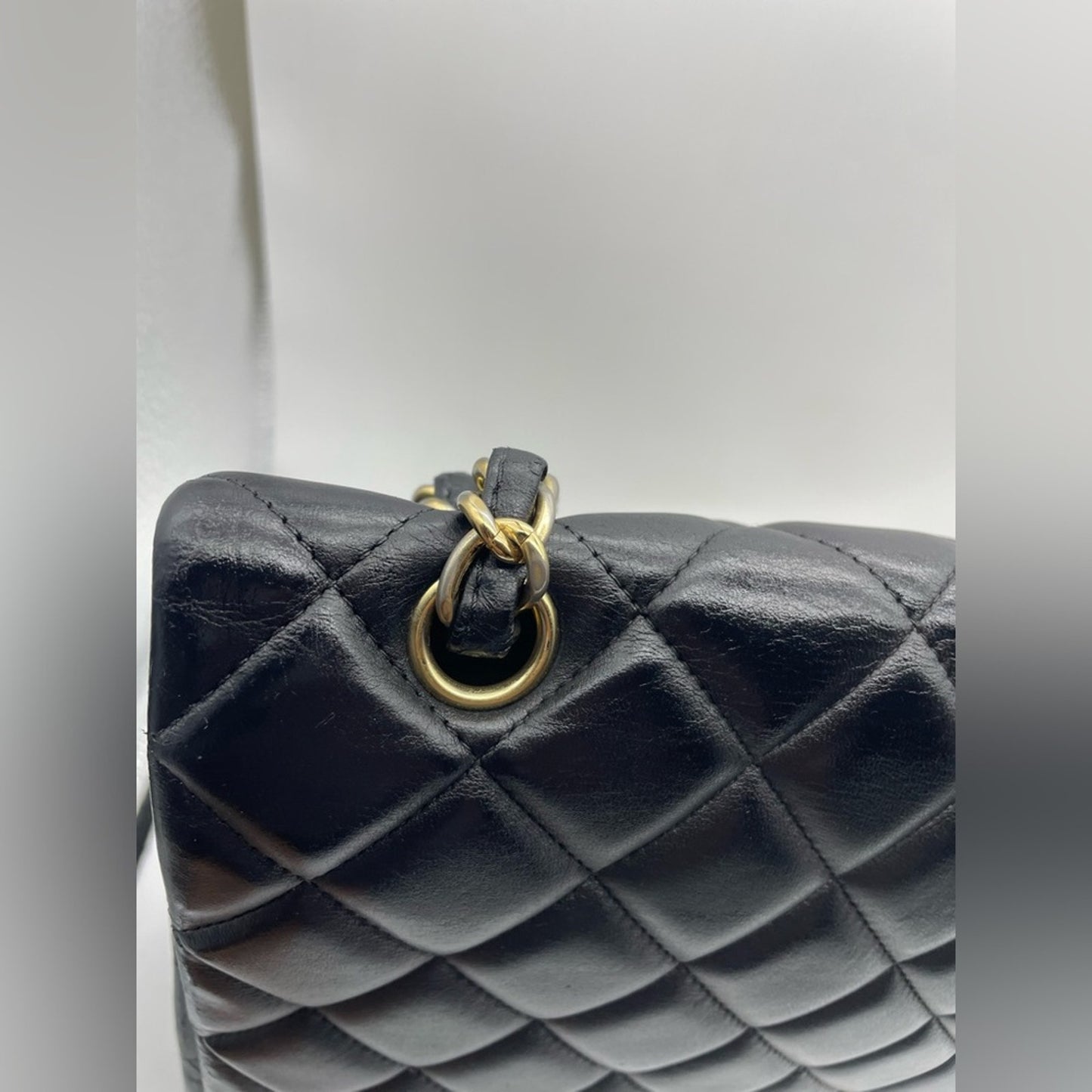 Chanel Flap Jumbo Lambskin Double Chain Bag