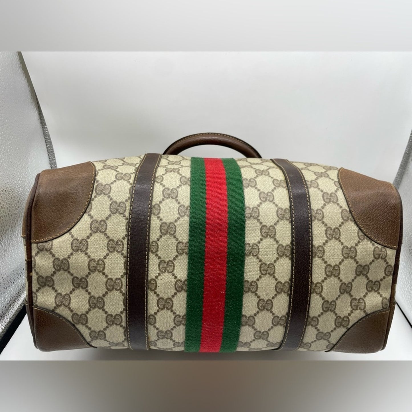 Gucci PVC Sherry Line Boston Handbag