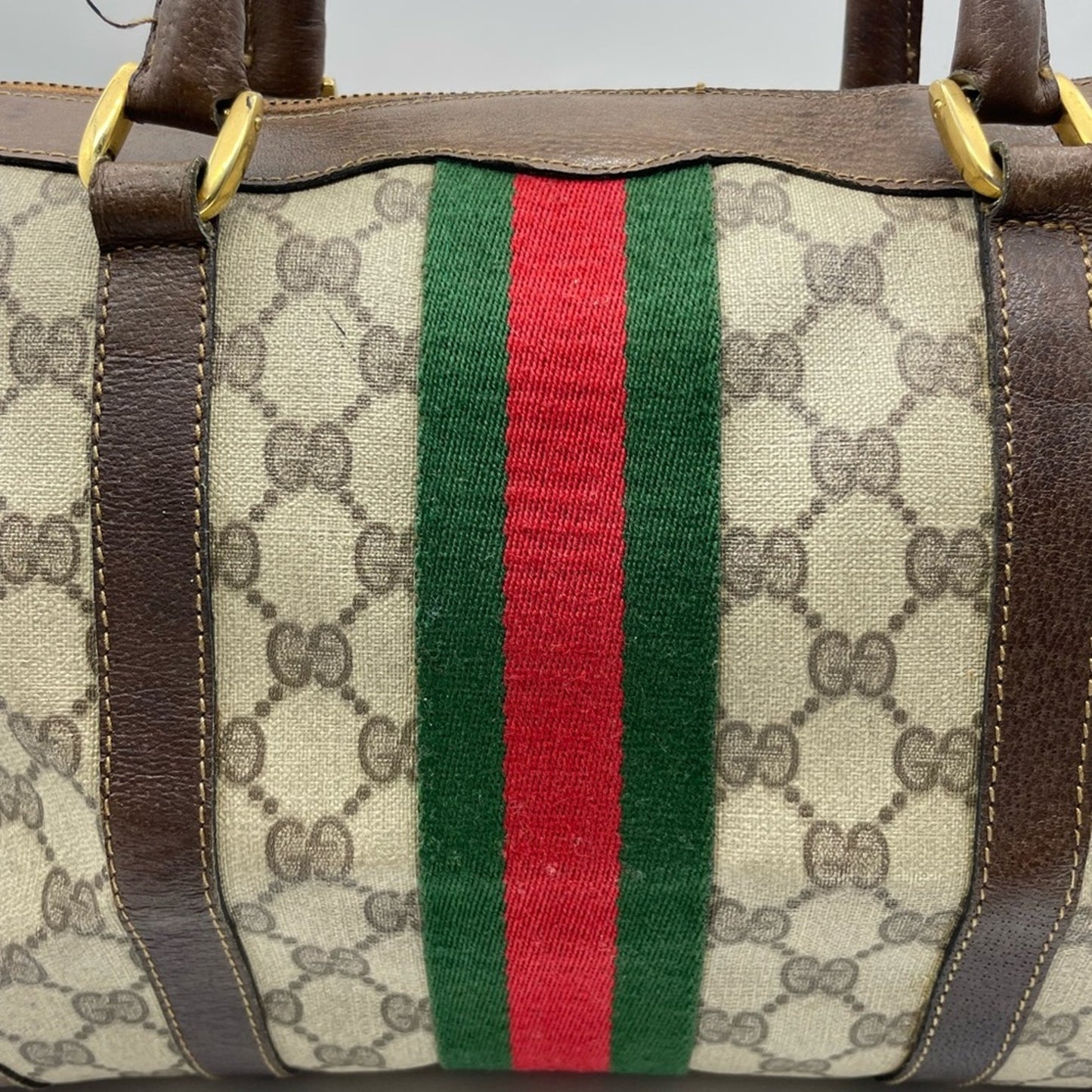 Gucci PVC Sherry Line Boston Handbag