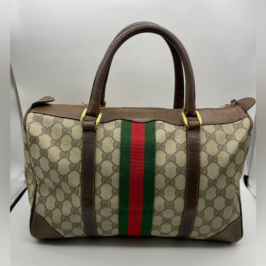 Gucci PVC Sherry Line Boston Handbag