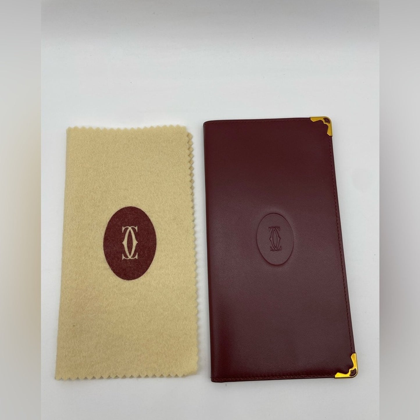 Cartier Burgundy Checkbook Long Wallet