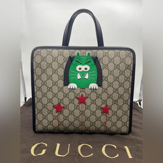 Gucci PVC HandBag with the iconic green cat design