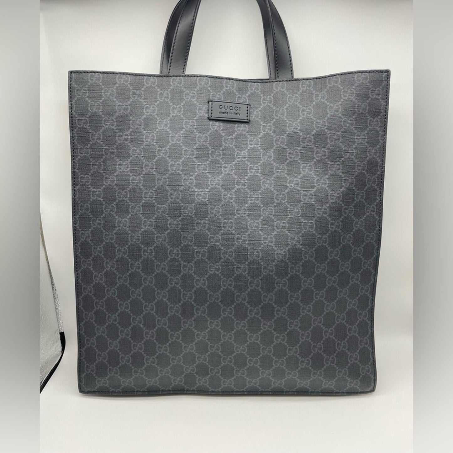 SOLD! Gucci PVC Leather Vertical Hand Bag