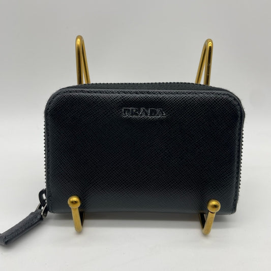 SOLD! Prada Leather Short Zippy Card Holder Wallet