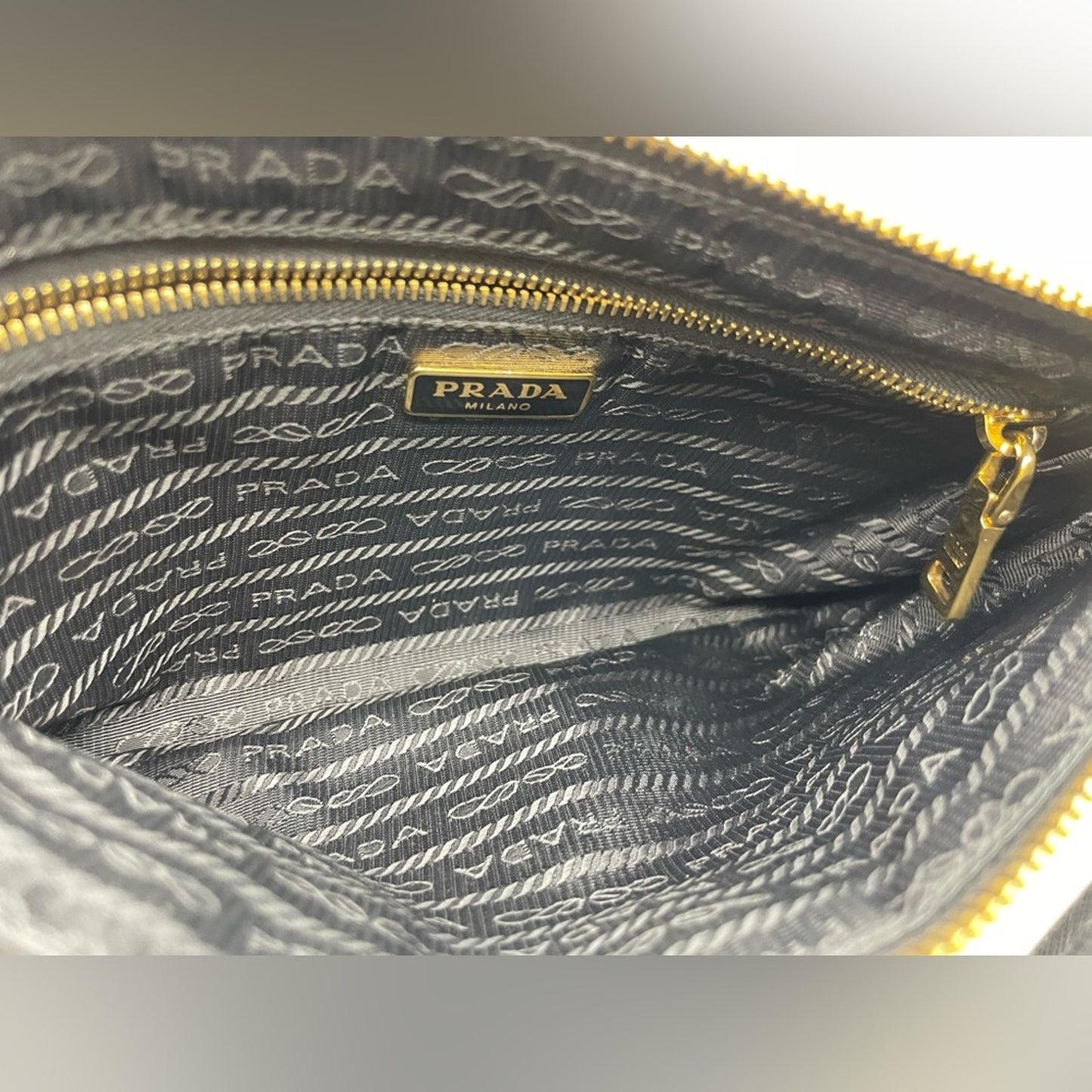 Prada Nylon Pochette Hand Bag