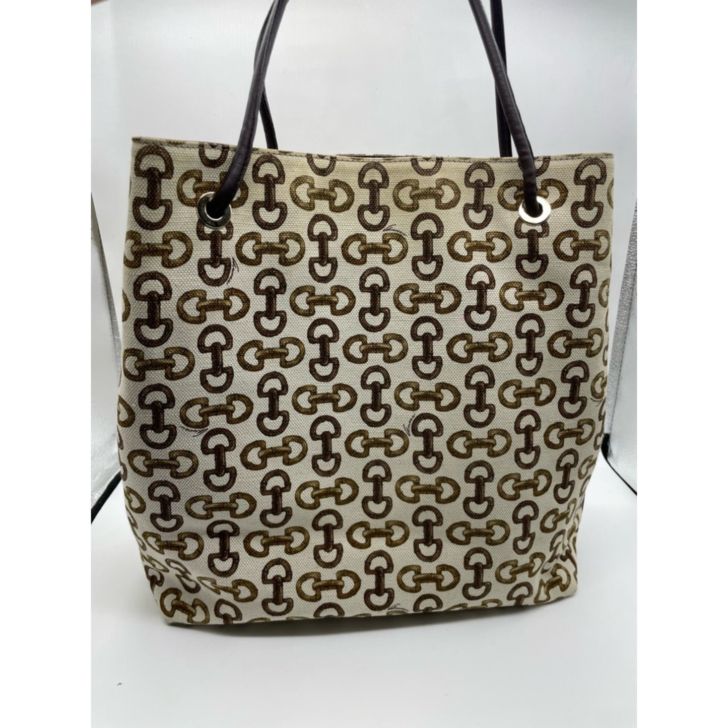 Gucci Canvas Horsebit Tote Bag
