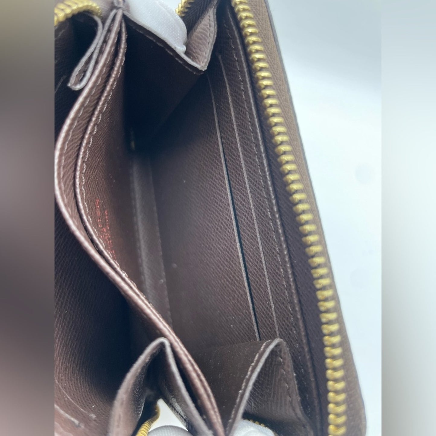 SOLD! Louis Vuitton Damier Ebene Zippy Wallet