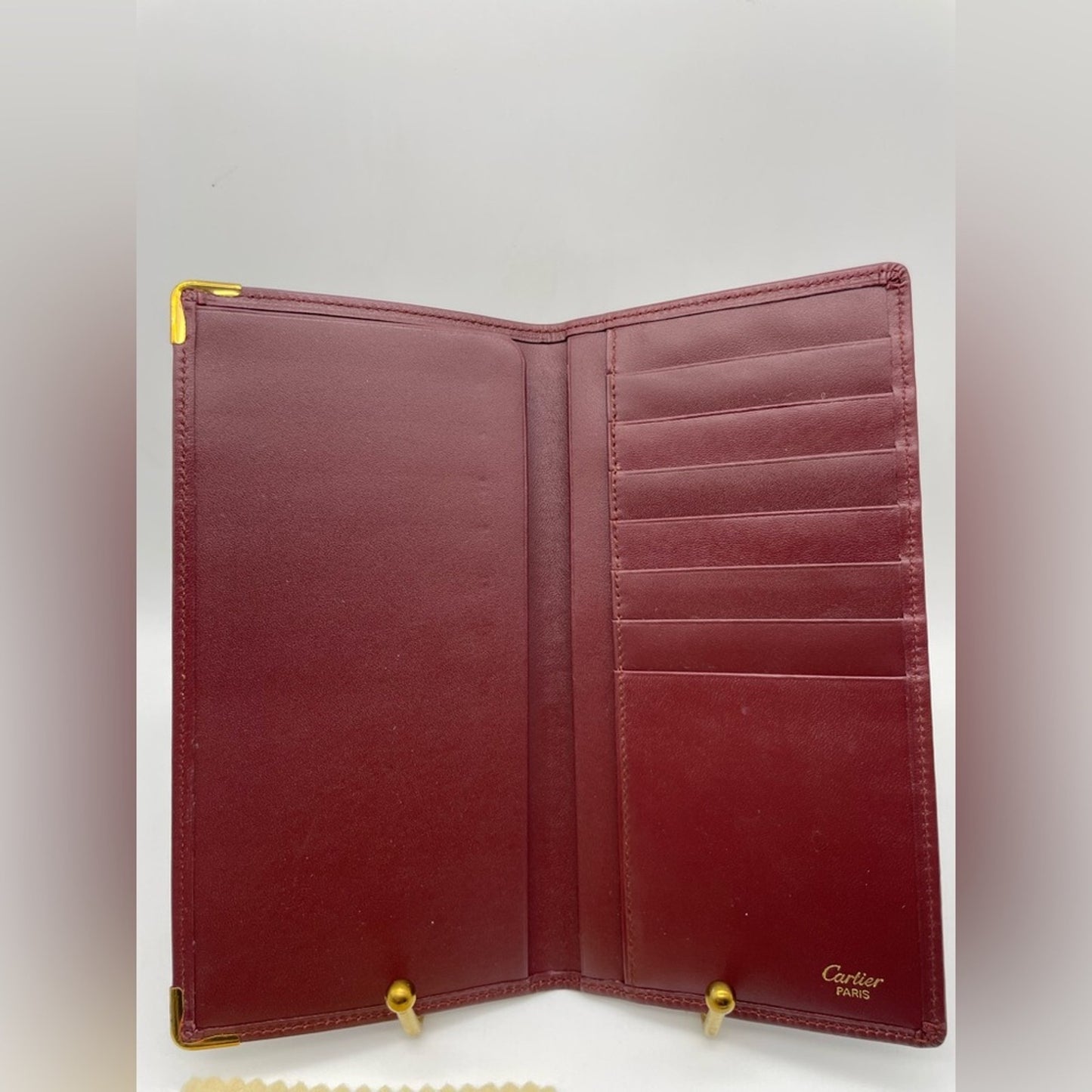 Cartier Burgundy Checkbook Long Wallet
