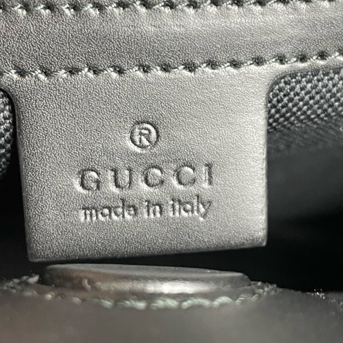 SOLD! Gucci PVC Leather Vertical Hand Bag