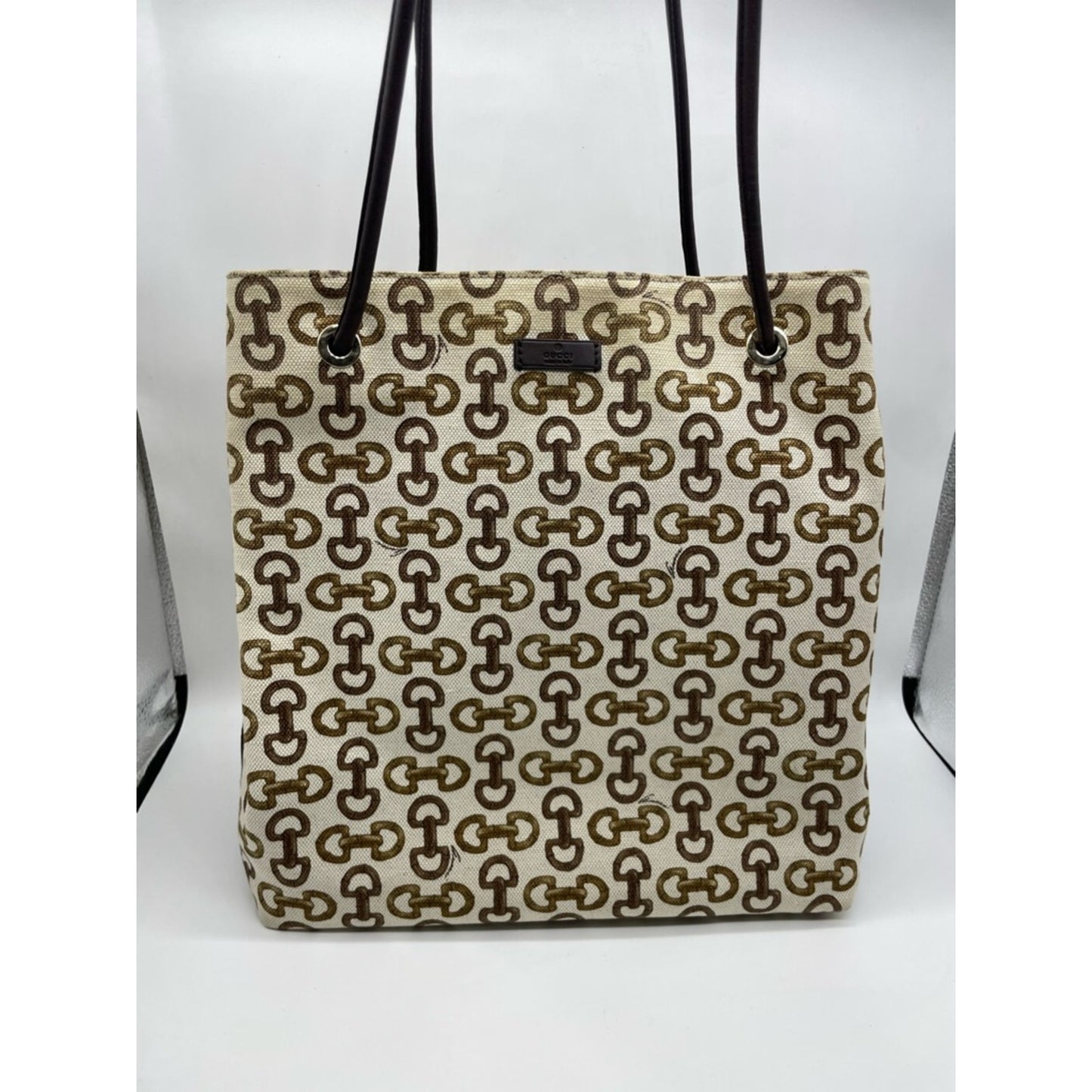Gucci Canvas Horsebit Tote Bag