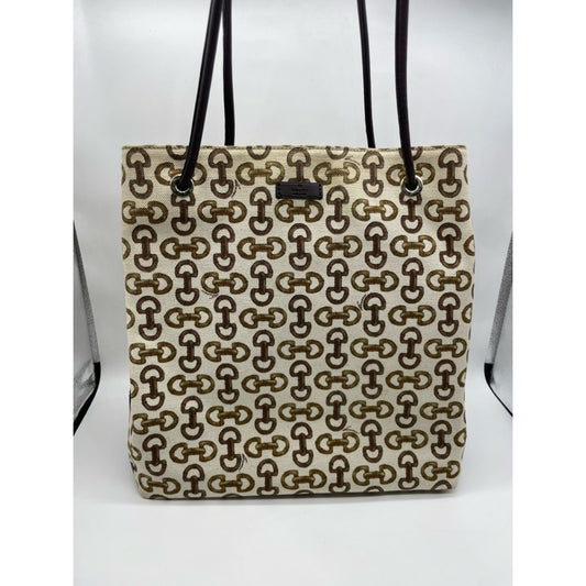 Gucci Canvas Horsebit Tote Bag