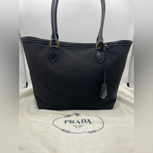 SOLD! Prada Canvas Black Tote Bag