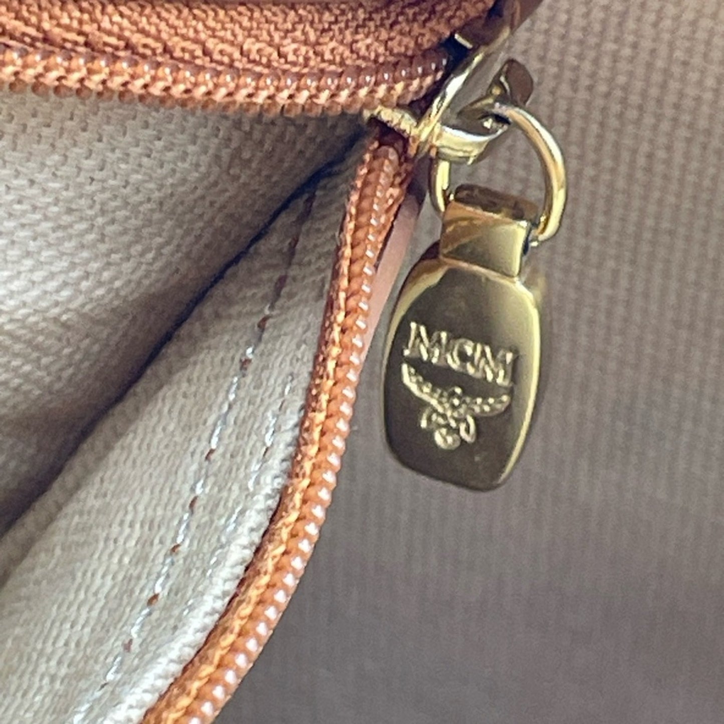 MCM Cognac Monogram Tote Bag