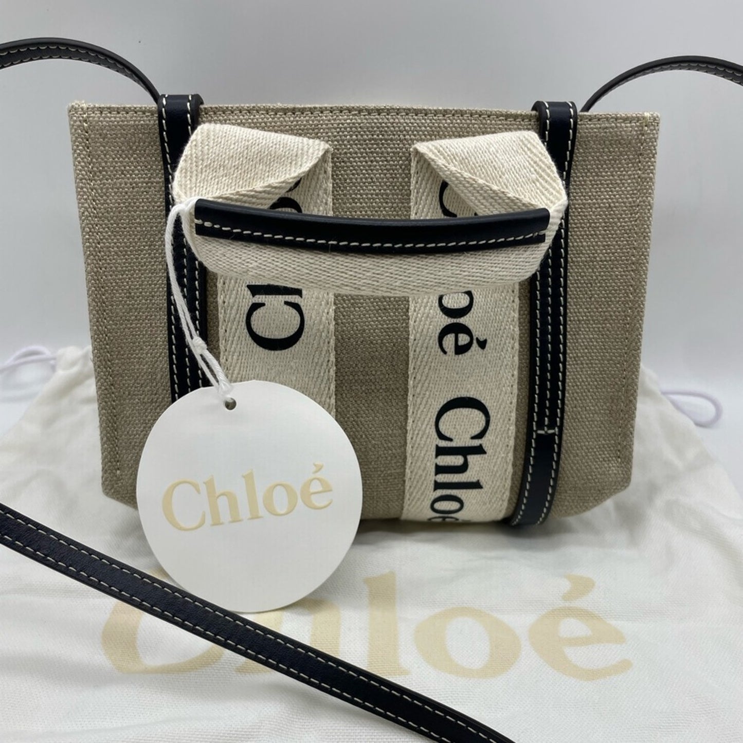 Chloe Woody Mini Canvas Two Way Bag