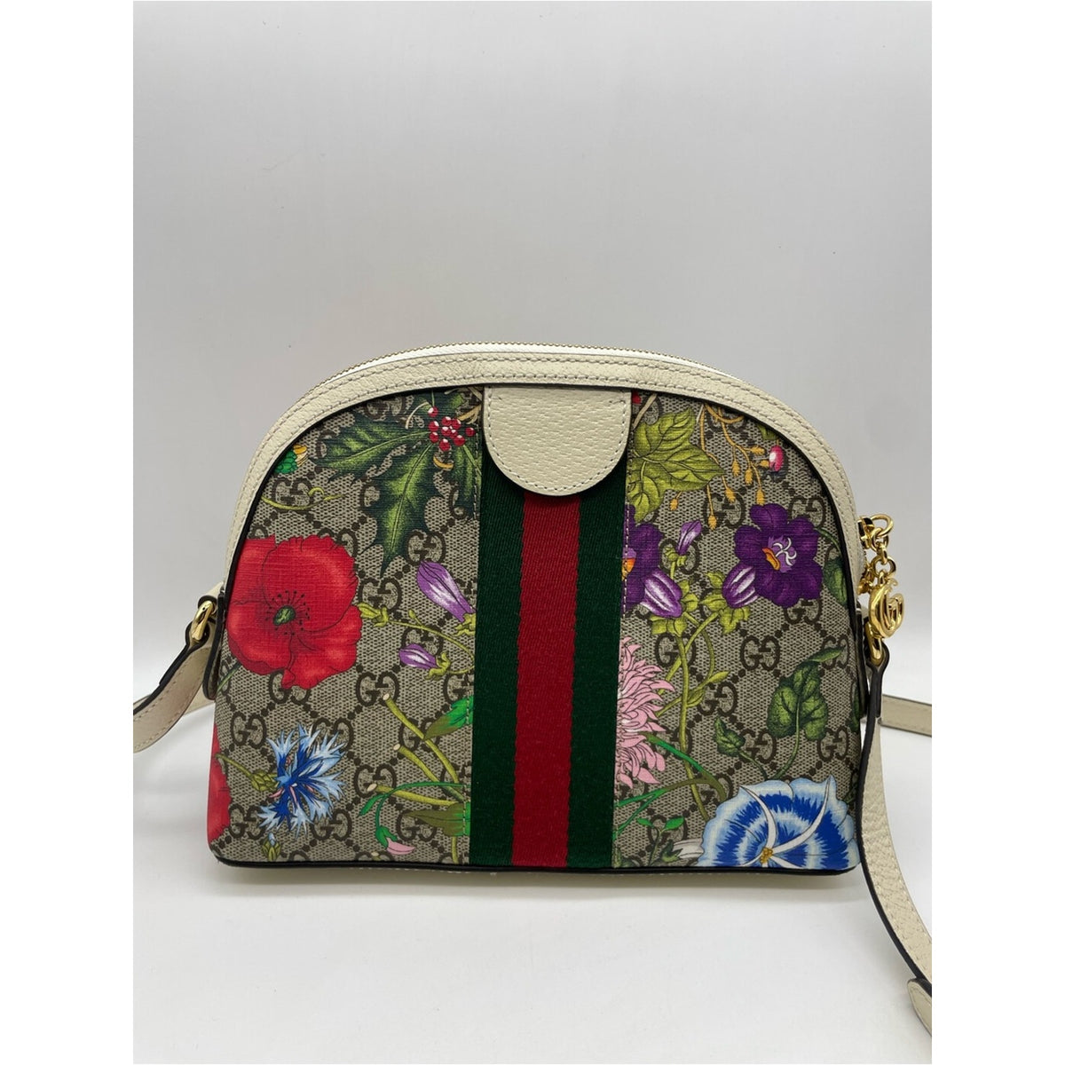 Gucci PVC Leather Flora Crossbody Bag