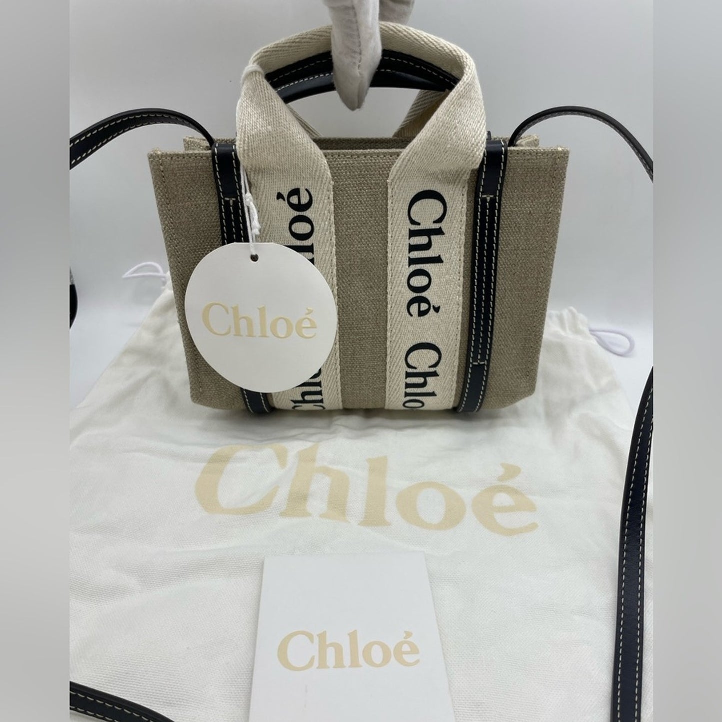 Chloe Woody Mini Canvas Two Way Bag