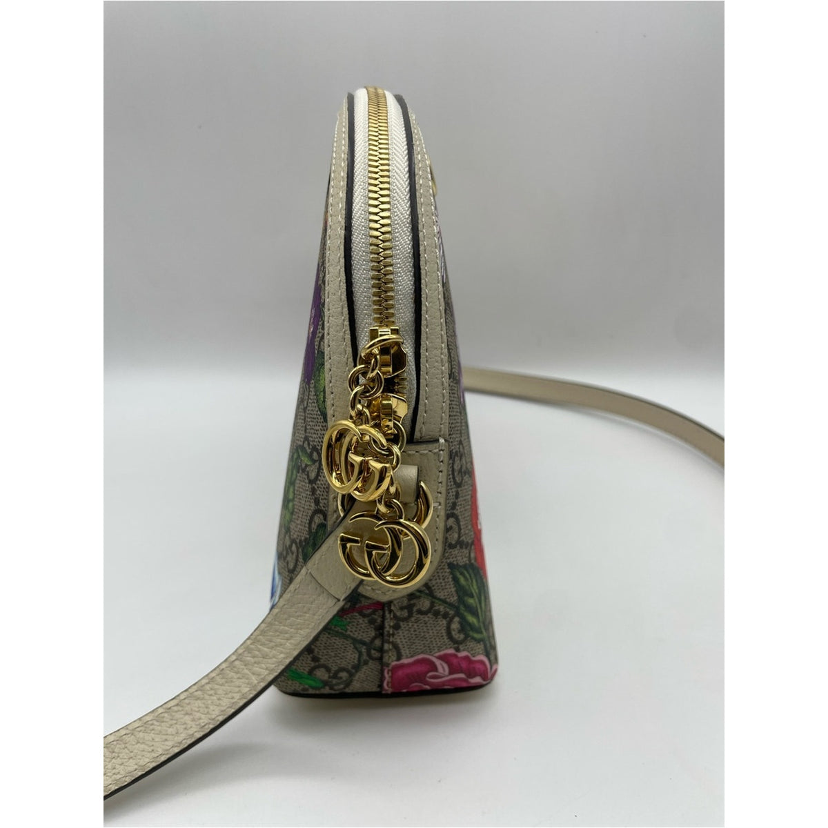 Gucci PVC Leather Flora Crossbody Bag