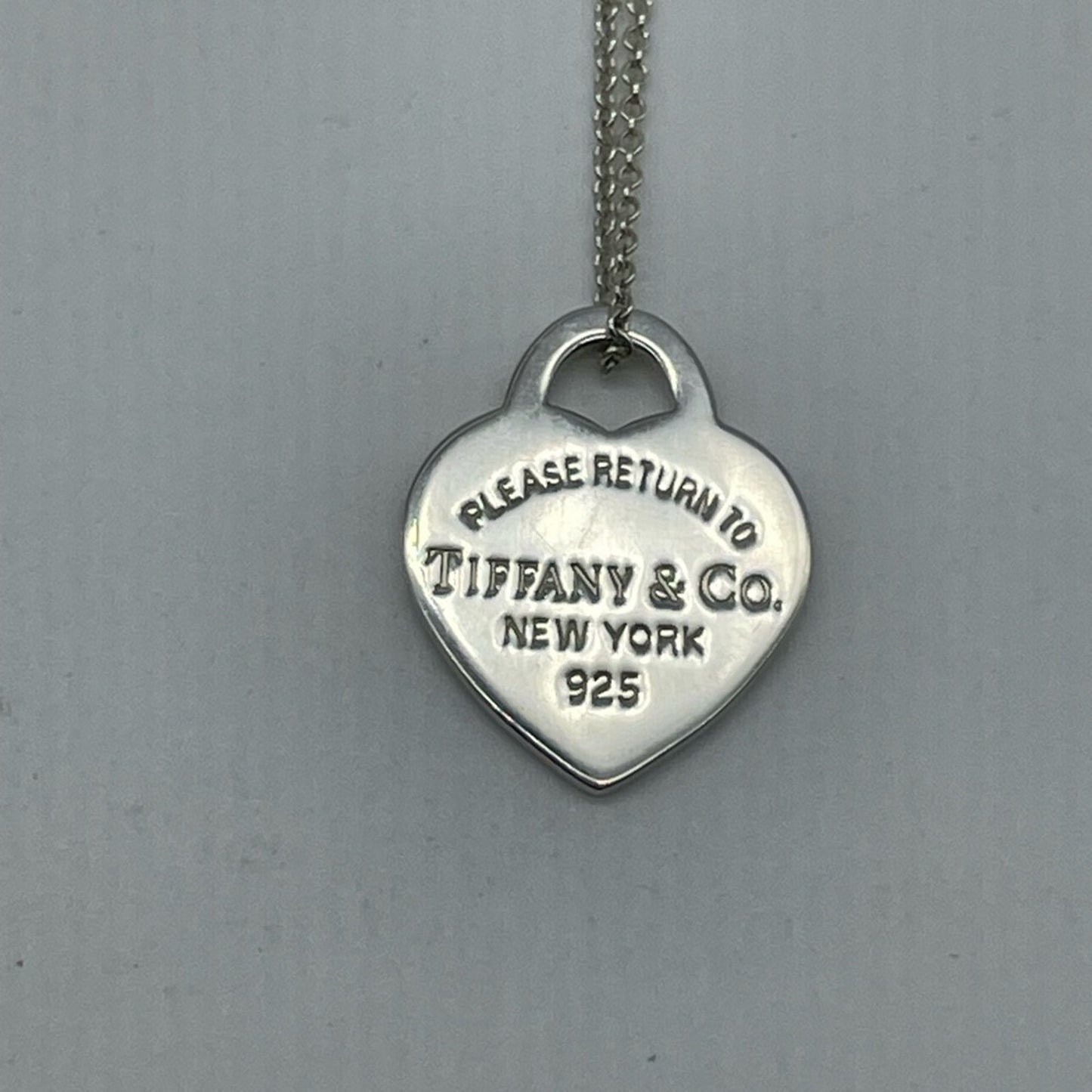 Tiffany and Co Engraved Heart Silver 925 Necklace