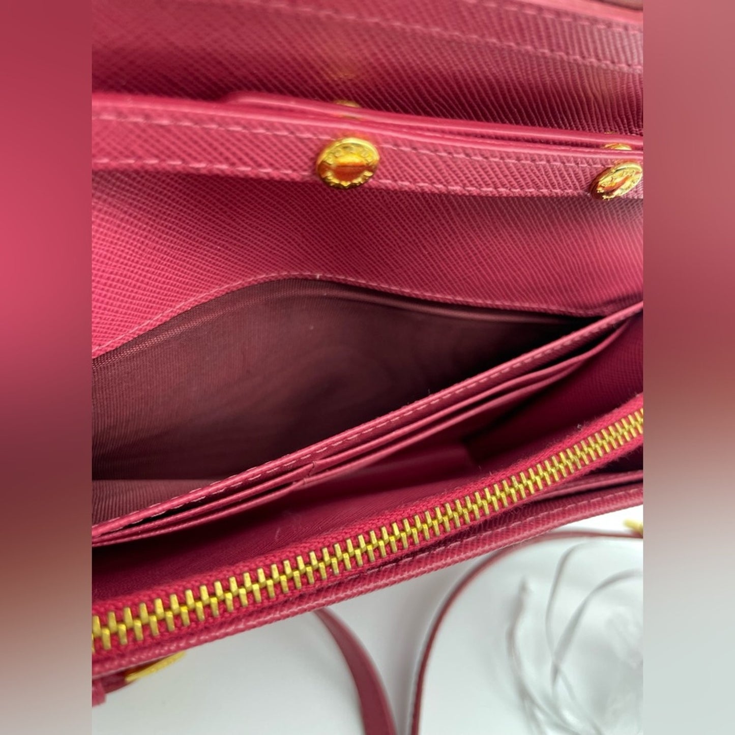 Prada Saffiano Leather Wallet on Chain/Strap