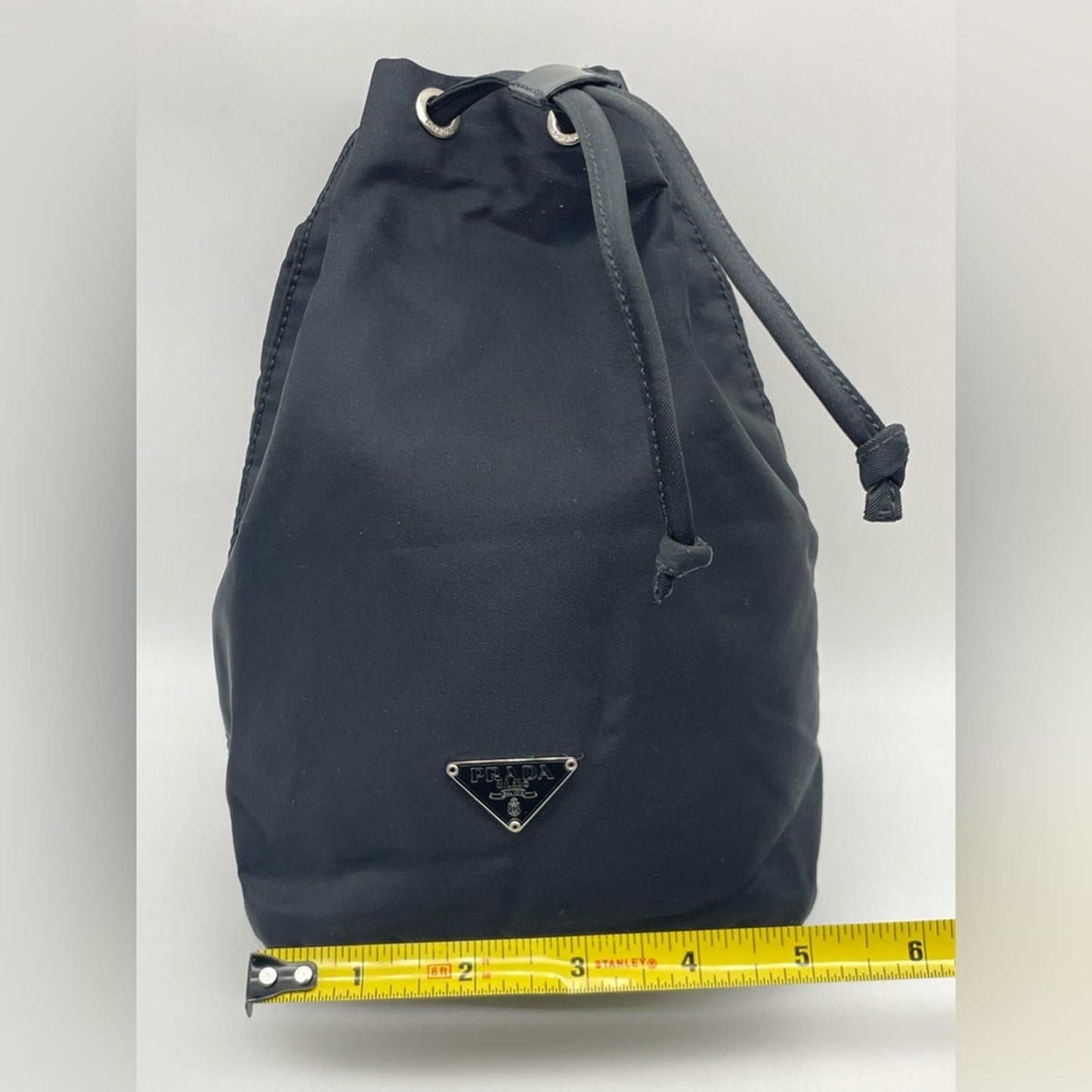 SOLD! Prada Nylon Drawstring Bucket Pouch