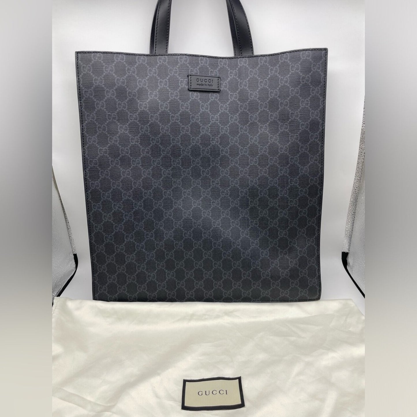 SOLD! Gucci PVC Leather Vertical Hand Bag