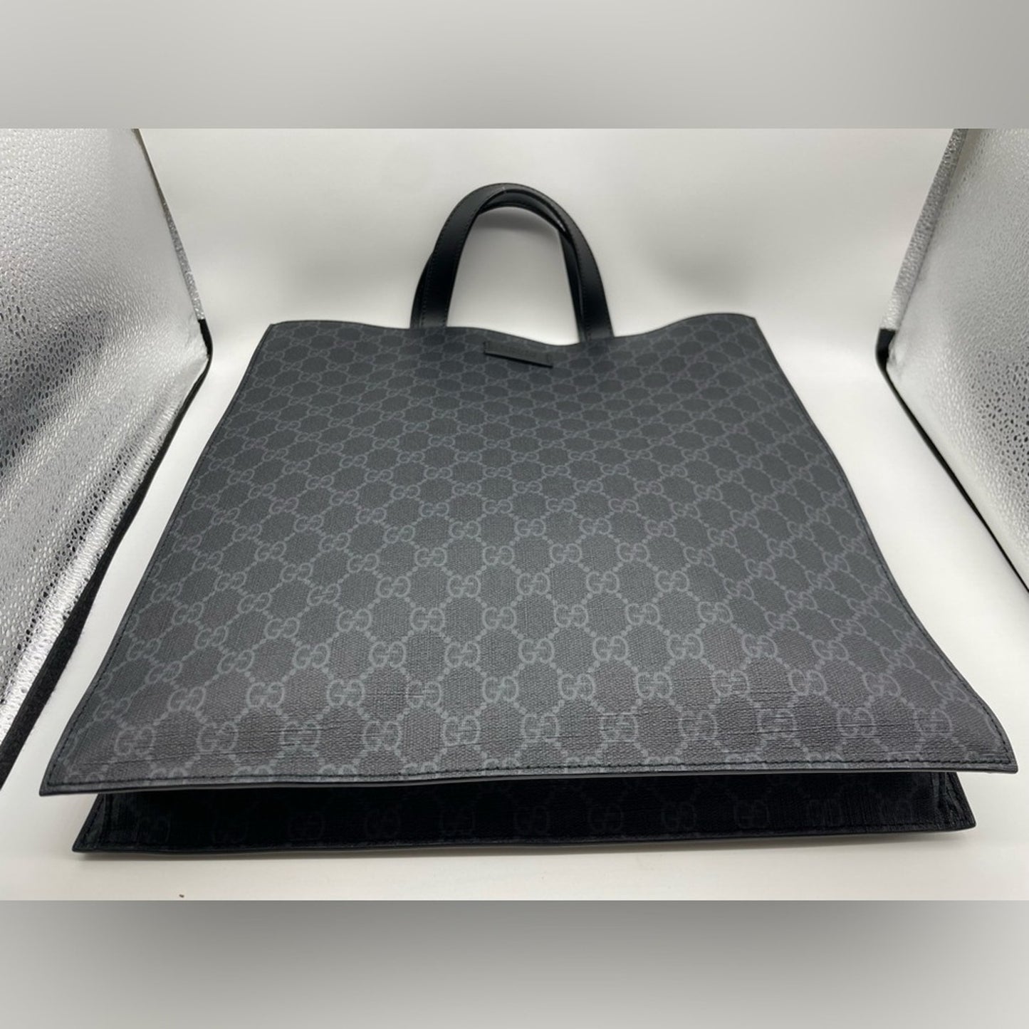 SOLD! Gucci PVC Leather Vertical Hand Bag