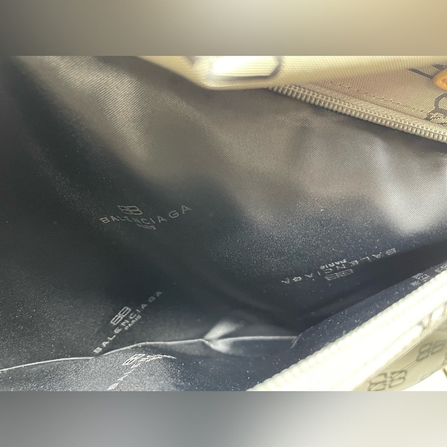 Balenciaga Green and Tan Travel Bag