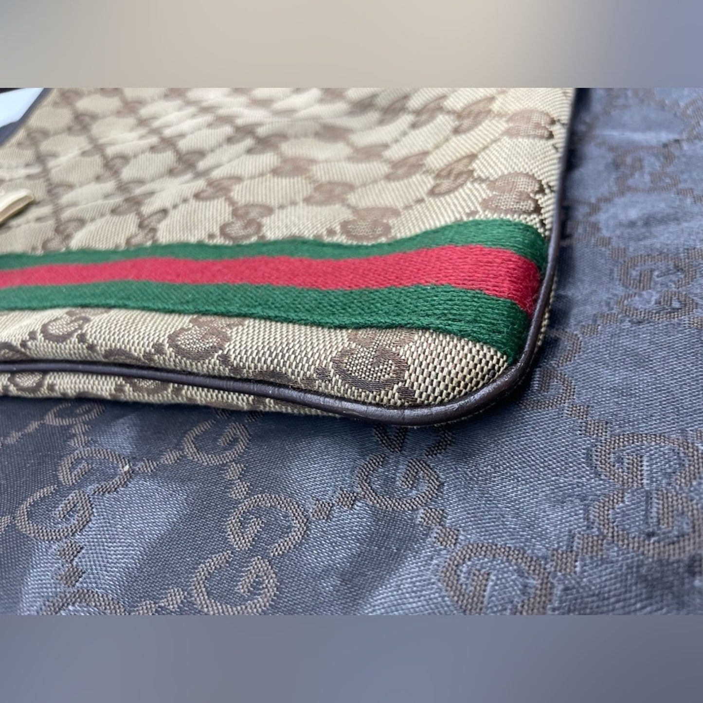 SOLD! Gucci Sherry Line Canvas Sling/Crossbody Bag