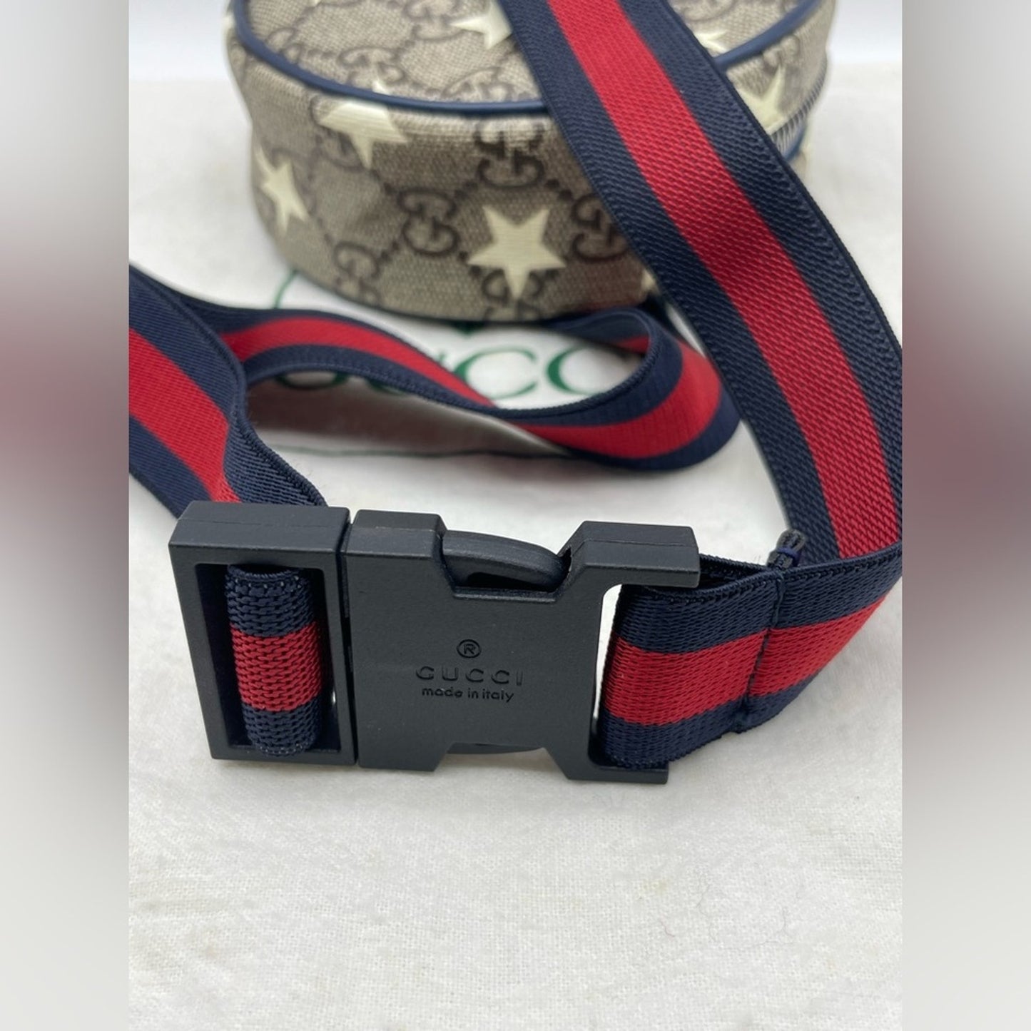 Gucci Round PVC Leather Sherryline Belt Bag