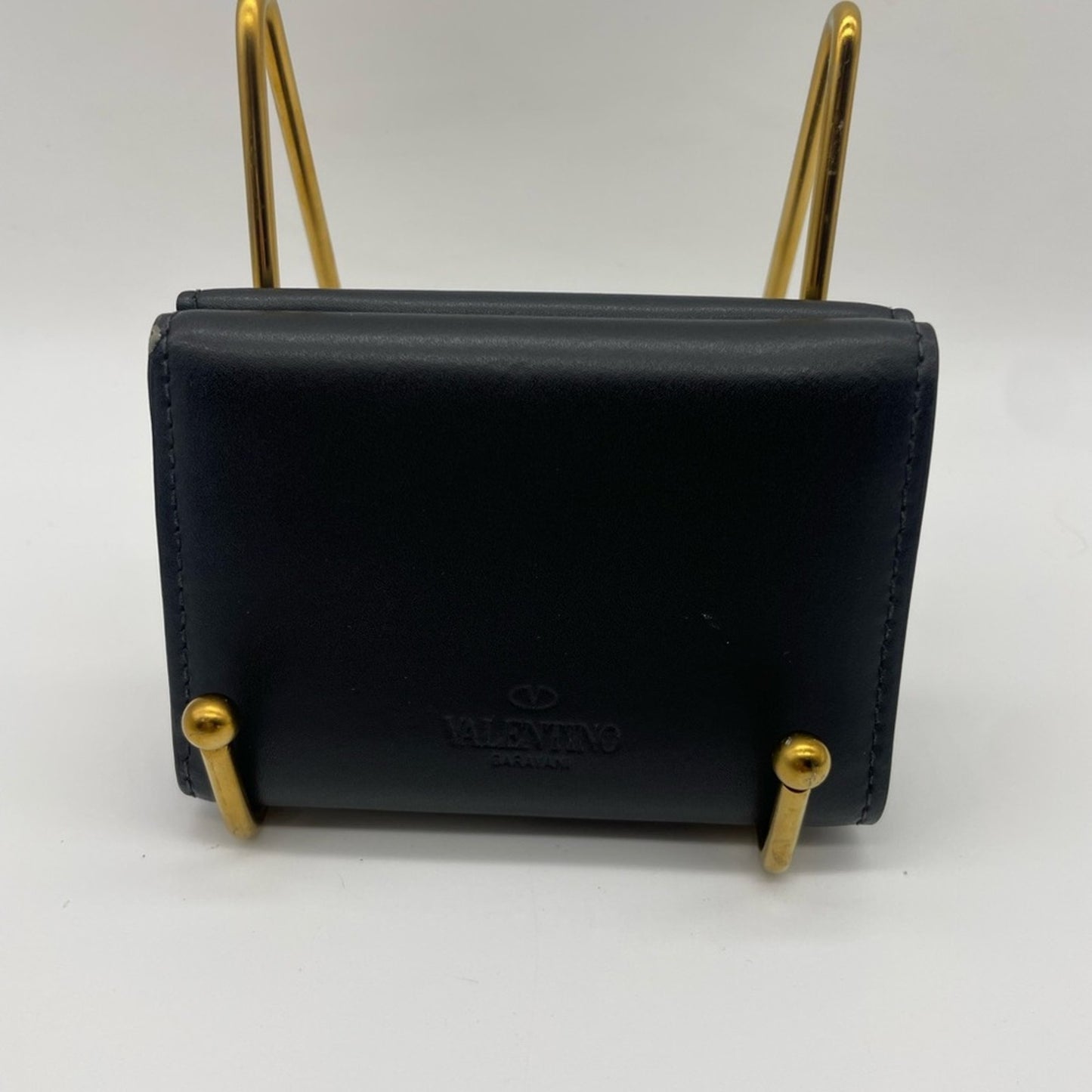 Valentino Garavani Black Leather Short wallet