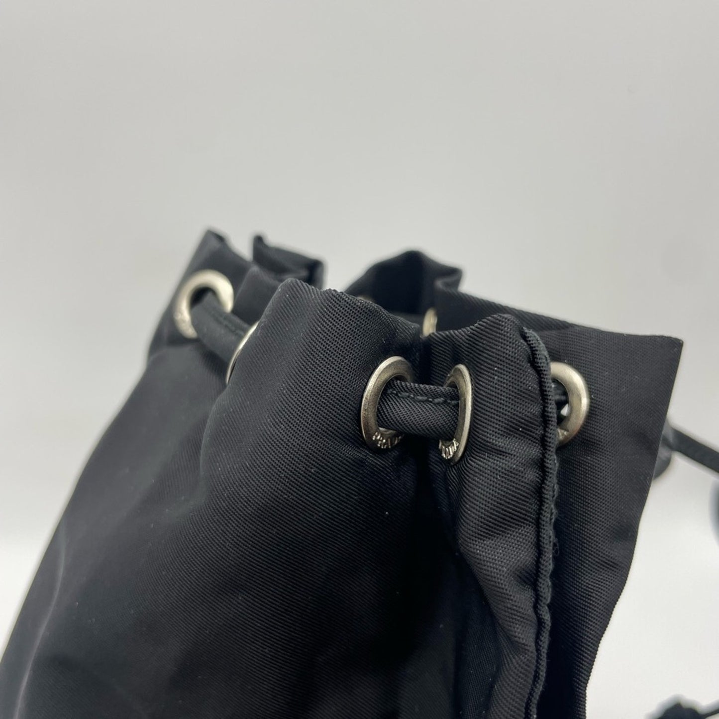 SOLD! Prada Nylon Drawstring Bucket Pouch